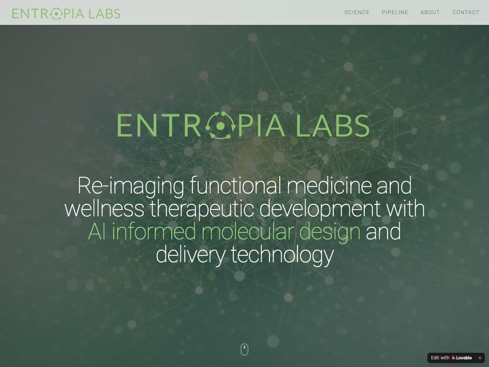 Entropia: the live site, as of 2026-10-01